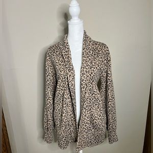 Abercrombie & Fitch Leopard Print Sweatshirt Fleece Cardigan in size Small S